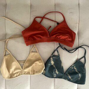 Bundle of 3 Mika Body Wear Yoga Workout Strappy Bra Tops - Size S